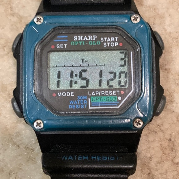 sharp digital watch